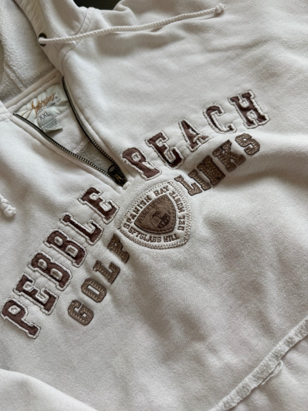 Cream hoodie golf Pebble Beach